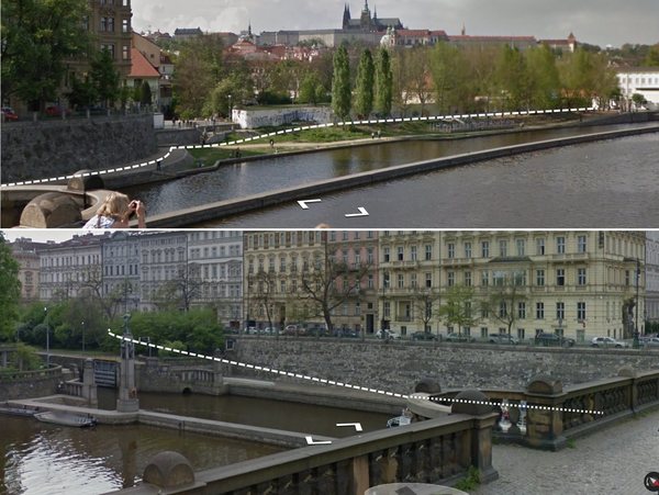 The photo for Podjezd mostu Legií po náplavce: Kampa - Janáčkovo nábřeží.